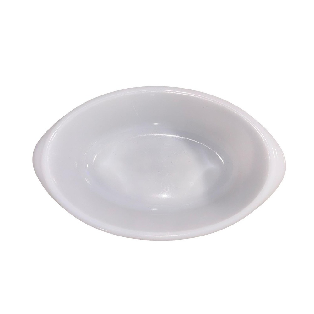 Vintage Glasbake Milk Glass Oval Casserole Dish White Ovenware Made in USA - Picture 3 of 5